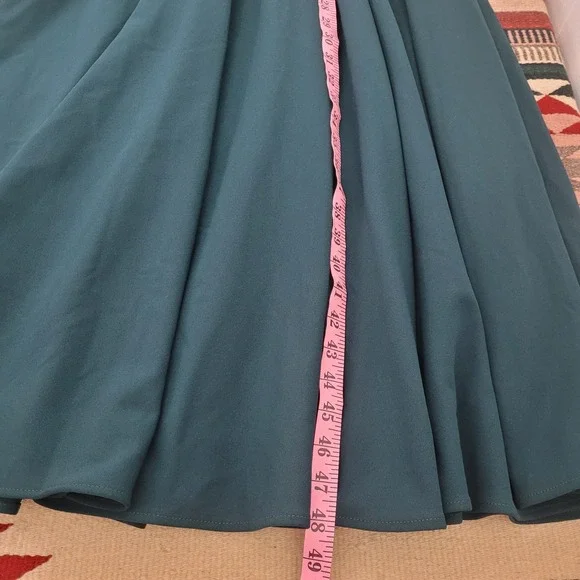 NWT Anthropologie BHLDN Valdis Dress Sz 12 Holly Emerald Green Fit & Flare - Picture 12 of 12